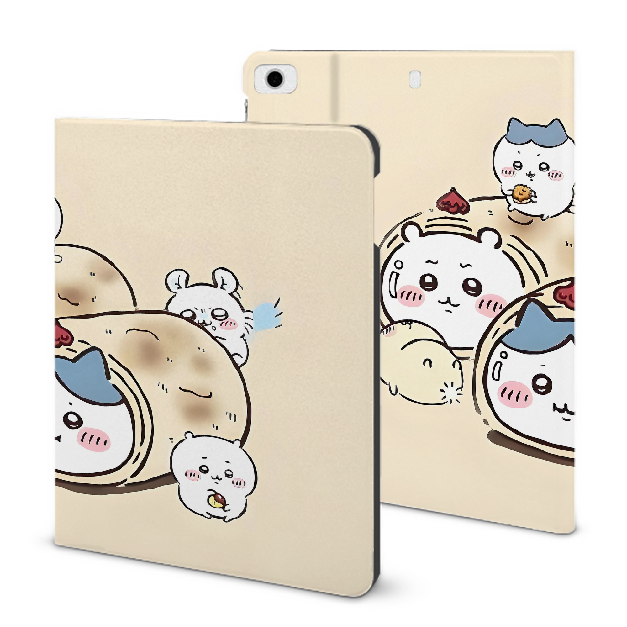 （画像用） ちいかわ Chii-kawa IPad ケース ブック型 PUレザー TPU 耐衝撃 軽量 薄型 ペン収納なし 全面保護 IPad 各モデル対応